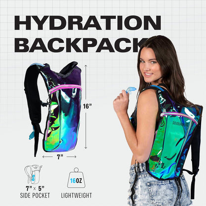 Sojourner Rave Hydration Pack - Hydration Backpack - Hydropack with 2L Bladder - Water Backpack for Festivals, Hiking, Running, Biking and More