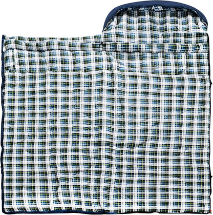 0 Degree Sleeping Bag 100% Cotton Flannel XXL for Adults Big and Tall Cold Weather Winter Zero Degree Camping,Free Compression Sack