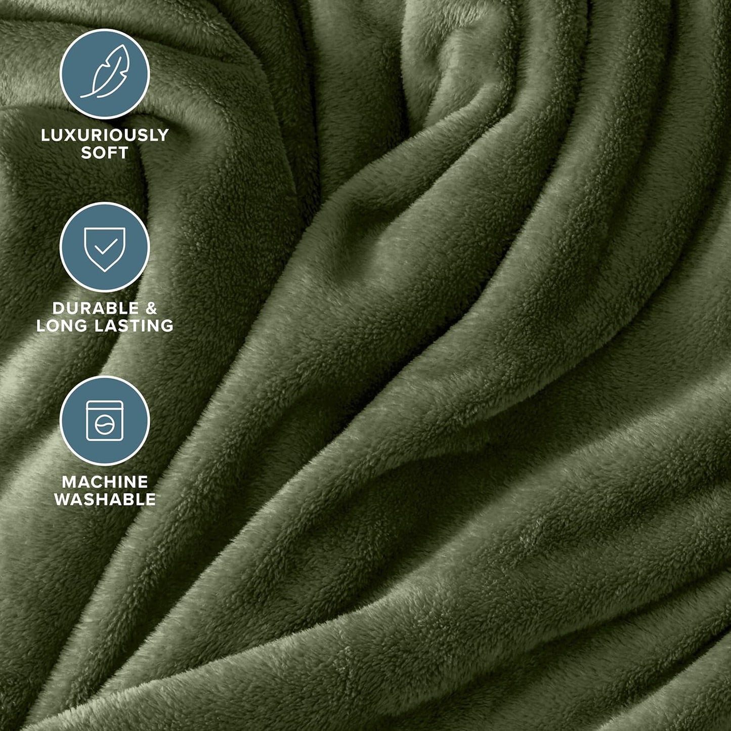Bare Home Fleece Blanket - King Size - Ultra-Soft Lightweight for Bed, Sofa, and Couch - Luxury Microplush - Cozy Warm Blanket (King, Cypress)