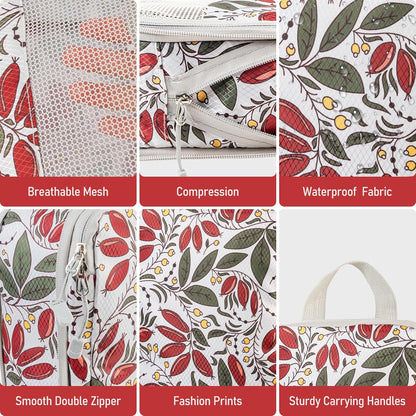 4-Piece Packing Cube Set - Lightweight Luggage Organizers for Travel, Vacation and Suitcases - Durable Accessories with Compression