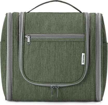 Narwey Hanging Toiletry Bag for Women Travel Makeup Bag Organizer Toiletries Bag Men for Cosmetics Essentials Accessories (Large, Army Green)