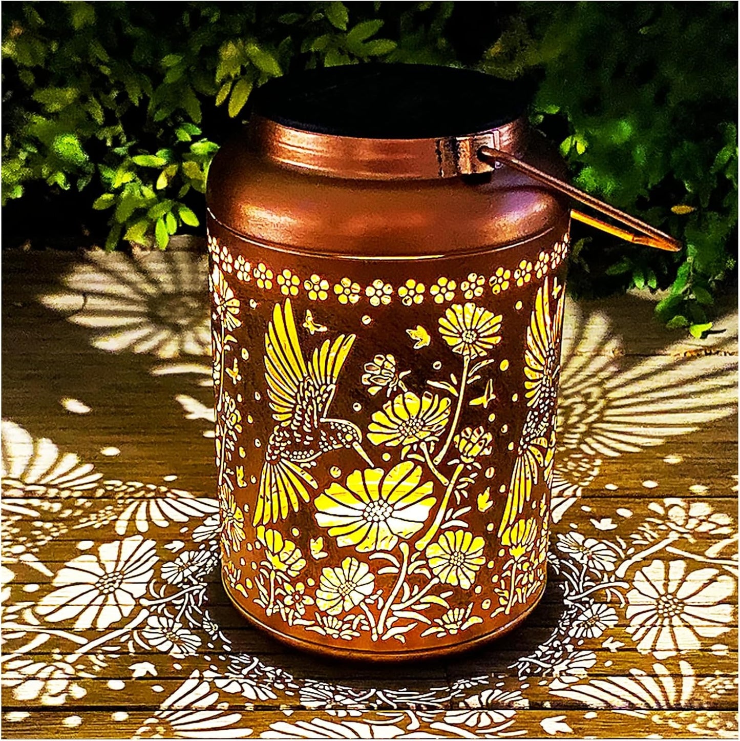 Solar Lights Outdoor Waterproof,Hummingbird Hanging Lantern,Metal Garden Lights,Patio Yard Decor,Housewarming,Decorative Birthday Gifts for Women,Mom,Grandma,1PC