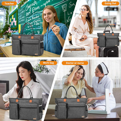 Laptop Tote Bag, Middle Size Computer Messenger Teacher Bag with 15.6'' Padded Laptop Sleeve
