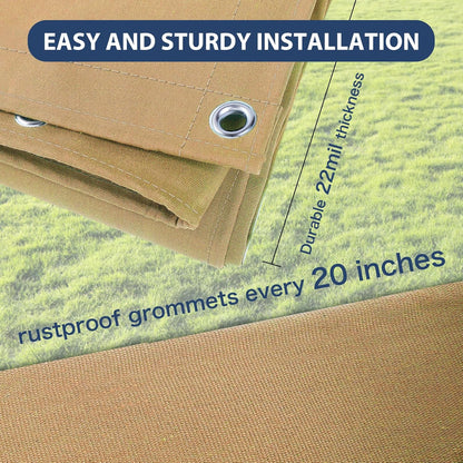 12’x12’ Canvas Tarps Heavy Duty Waterproof Tarpaulins with Aluminum Grommets,UV Resistant, 22Mil Multipurpose Drop Cloth, 14oz Cover Sheet for Outdoor and Indoor Use with Ropes Yellow