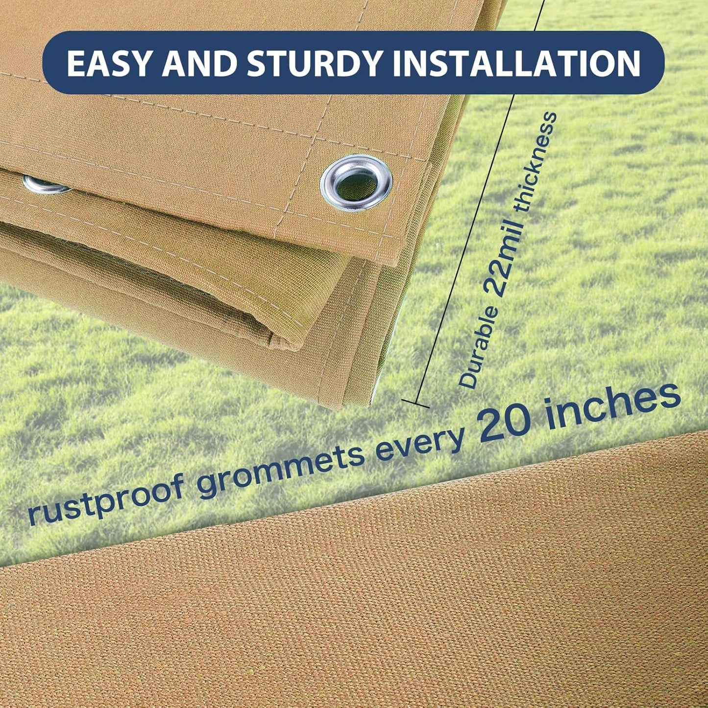 12’x20’ Canvas Tarps Heavy Duty Waterproof Tarpaulins with Aluminum Grommets,UV Resistant, 22Mil Multipurpose Drop Cloth, 14oz Cover Sheet for Outdoor and Indoor Use with Ropes Yellow