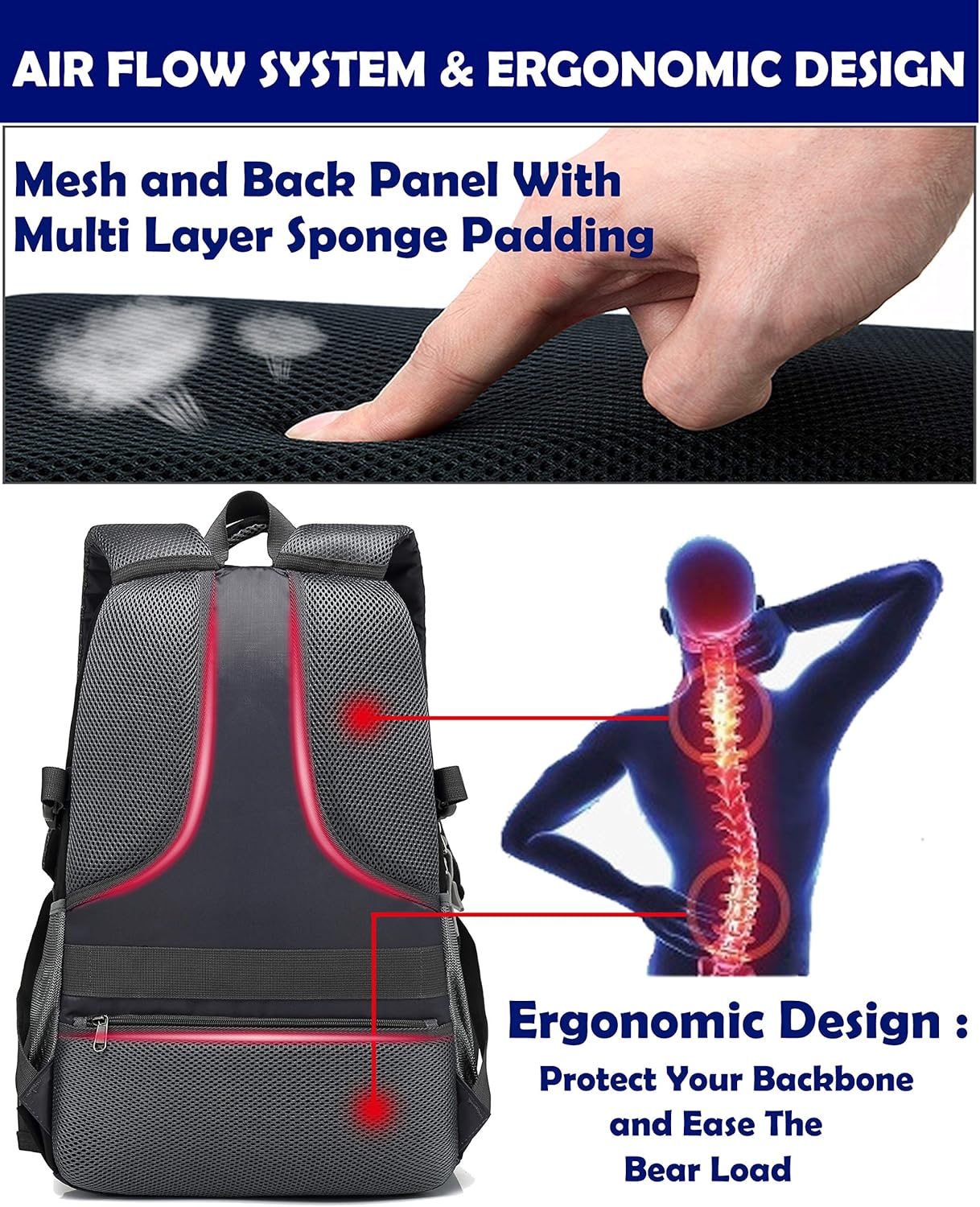 ProEtrade Backpack Bookbag for College Laptop Travel, Fit Laptop Up to 15.6 inch with USB Charging Port Multi Compartment Anti theft, Gift for Women Men (Purple)