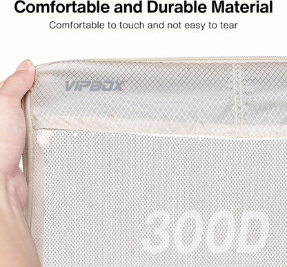 5 Set Packing Cubes Travel for Luggage Durable Suitcases Organizer Bags Lightweight Airplane Travel Vacation Essentials Accessories for Carry on (Cream)