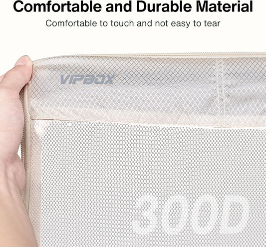 5 Set Packing Cubes Travel for Luggage Durable Suitcases Organizer Bags Lightweight Airplane Travel Vacation Essentials Accessories for Carry on (Cream)