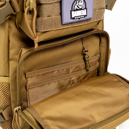 25 L Tactical Backpack: durable military-style backpack with MOLLE system for everyday use, travel, gym, hiking, fishing, camping, and outdoor sports.(COYOTE BROWN 25L)