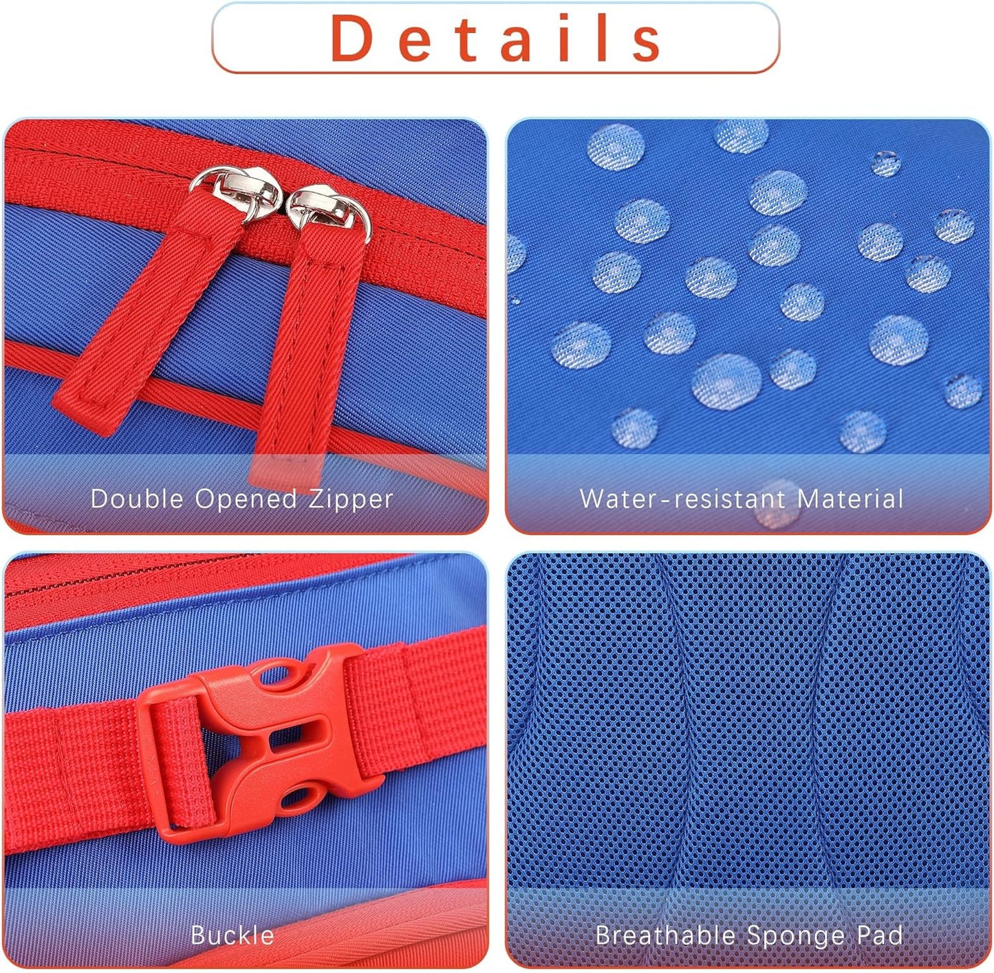 Cute Mini Toddler Backpacks for Boys 2-4 Little Kids Backpack Preschool Bookbag (Red Navy Blue)