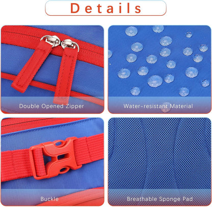 Cute Mini Toddler Backpacks for Boys 2-4 Little Kids Backpack Preschool Bookbag (Red Navy Blue)