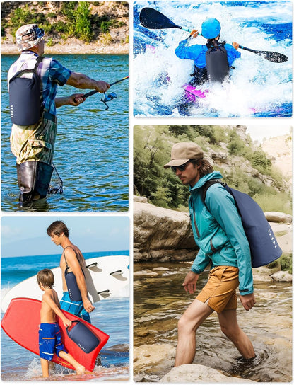 HEETA Waterproof Dry Bag for Women Men(Upgraded Version) 5L/10L/20L/30L/40L Roll Top Lightweight Dry Storage Bag Backpack with Emergency Whistle for Travel, Swimming, Boating, Kayaking, Camping, Beach