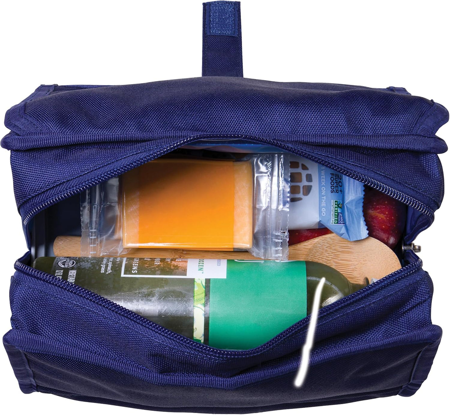 Packit® Freezable Lunch Bag, True Blue, Built with ECOFREEZE® Technology, Foldable, Reusable, Zip and Velcro Closure with Buckle Handle, Designed for Work Lunches and Fresh Lunch On the Go