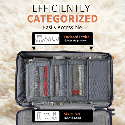 Suitcase Organizer Travel Bags Organizer for Luggage Compression Hanging Packing Cubes for Travel Carry on Closet (Bag Only)