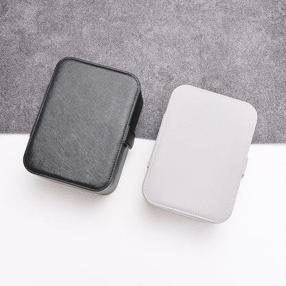 2 Layer Portable Jewelry Box, Large Jewelry Travel Case with 4 Jewelry Pouches, Medium Size Jewelry Organizer Box for Earrings, Necklaces, Bracelets (light gray)