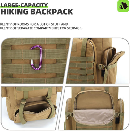 King'sGuard 70L Camping Hiking Backpack Tactical Backpack Military Molle Rucksack Backpack for Outdoor