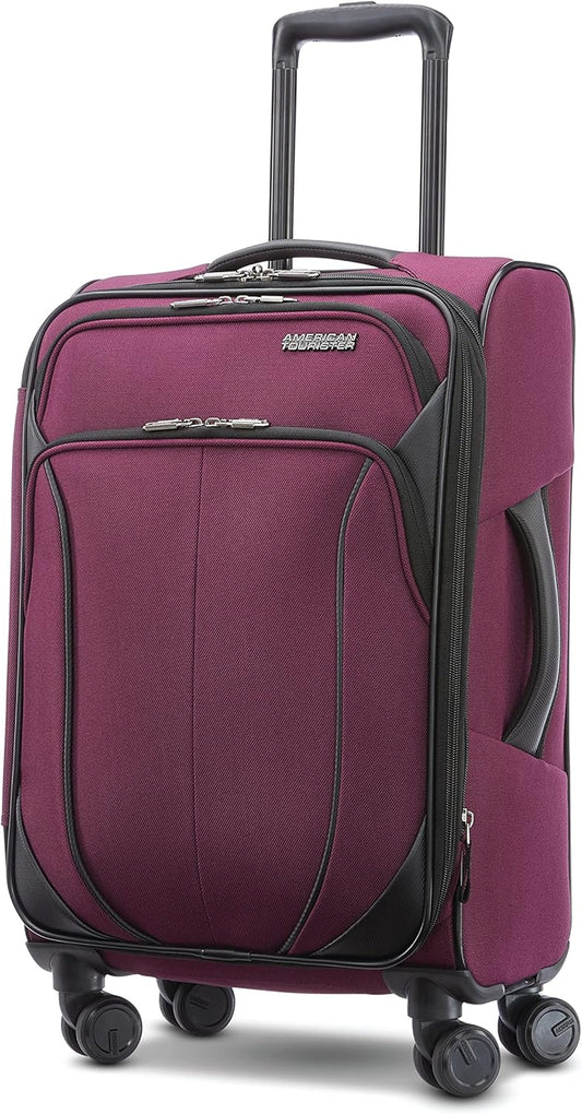 American Tourister 4 KIX 2.0 Expandable Softside Luggage with Spinner Wheels, 20 SPINNER, PURPLE ORCHID