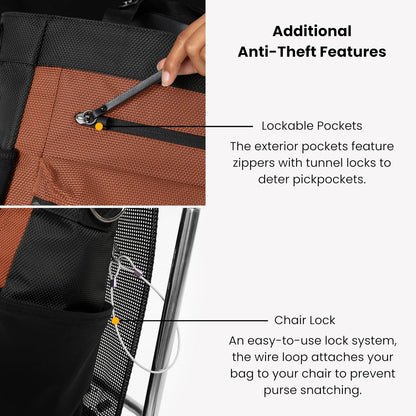 Sherpani Soleil, Anti Theft Convertible Backpack, 3 in 1 Tote Bag, Cross Body Purse, 18L Travel Backpack, Travel Gifts for Women, RFID Protection, Metal Hardware Fits 13” Laptop (Morocco)