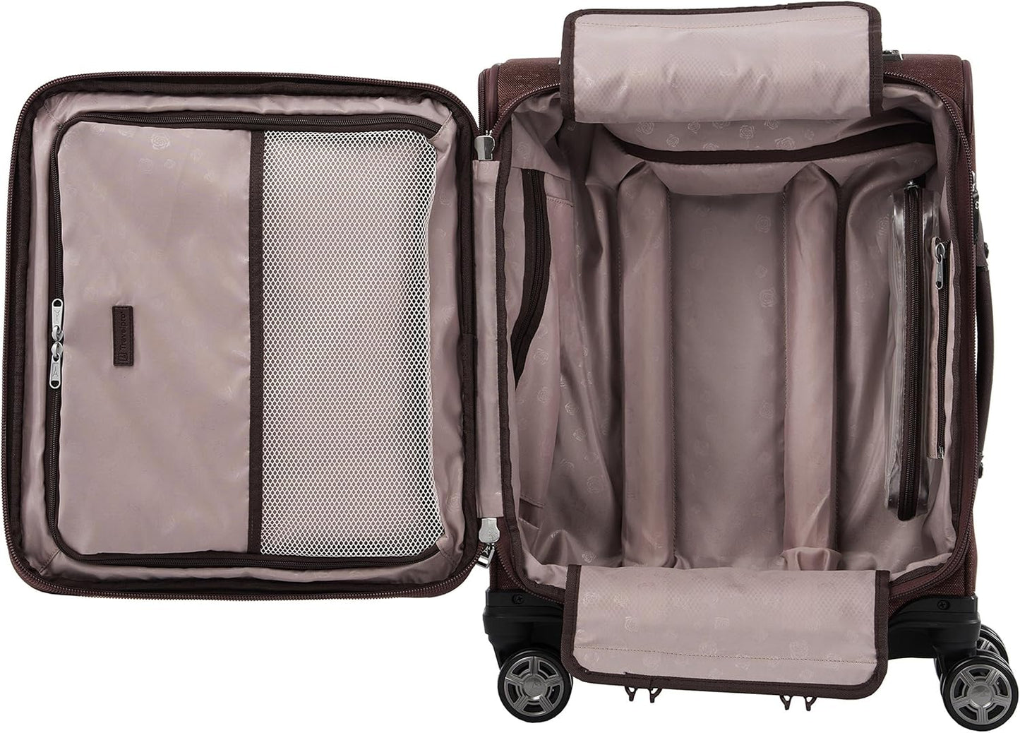 Travelpro Platinum Elite Softside Expandable Carry on Luggage, 8 Wheel Spinner Suitcase, USB Port, Men and Women, International, Bordeaux Red, Carry On 19-Inch