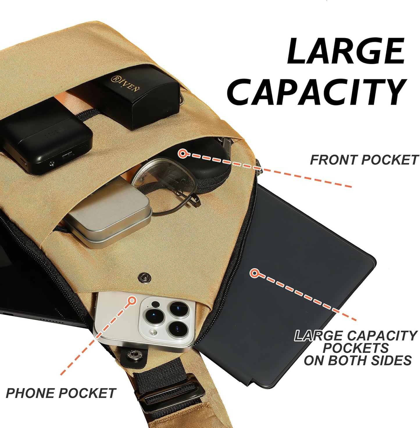 Anti Theft Crossbody Travel Bags for Women Men Cross Body Slim Sling Handbags with S Hook Antitheft