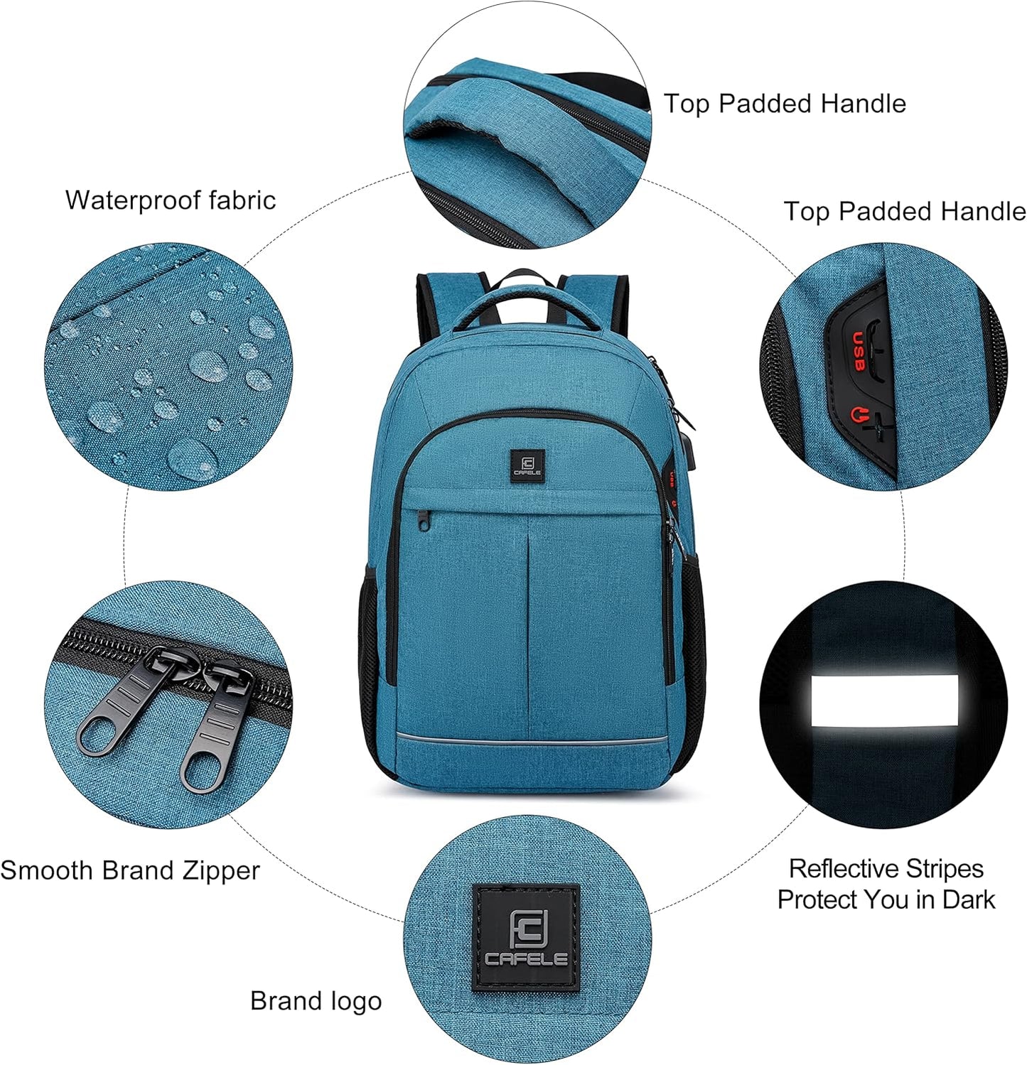 Backpack,Bookbag for Men and Women, 17.3 inch TSA Water Resistant Business Travel Laptop Backpack,Durable College School Backpack Bookbag for Teens, Lake blue
