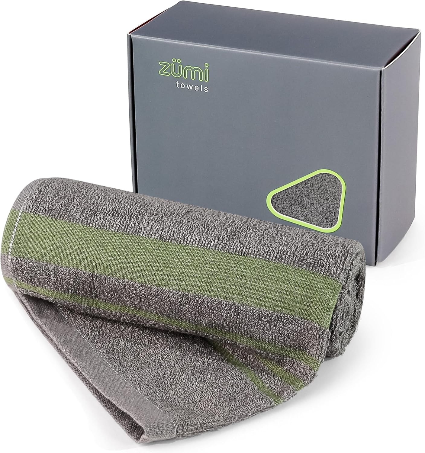 Zumi MINI 100% Cotton Camping Travel Towel - Small, Ultralight, Fast Drying, Highly Absorbent, Soft and Gentle on The Skin, Safe for The Planet (28"x13" Gray)