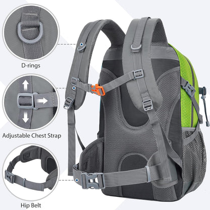 Hiking Backpack 30L Lightweight Travel Daypack Small Day Pack for Men Women Outdoor Camping Backpacking, Green