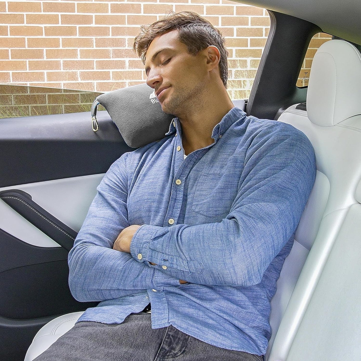 BlueHills Travel Blanket Pillow Compact Lightweight Pocket Size Airplane Traveling Essential Flight Trip Throw in Bag Portable Case Plane Accessory Gray L01