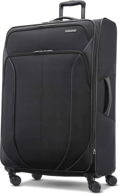 American Tourister 4 KIX 2.0 Expandable Softside Luggage with Spinner Wheels, 28 SPINNER, BLACK