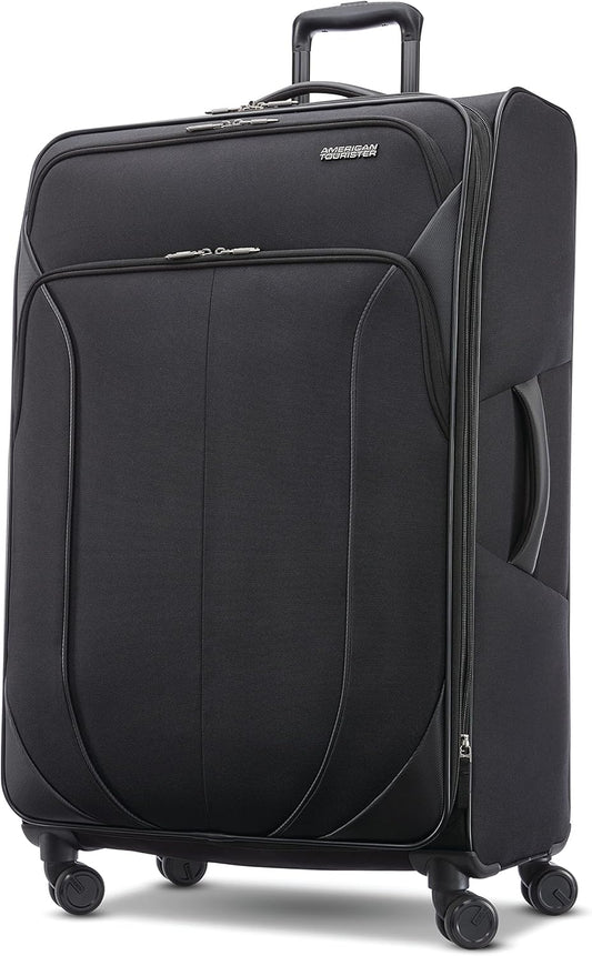 American Tourister 4 KIX 2.0 Expandable Softside Luggage with Spinner Wheels, 28 SPINNER, BLACK