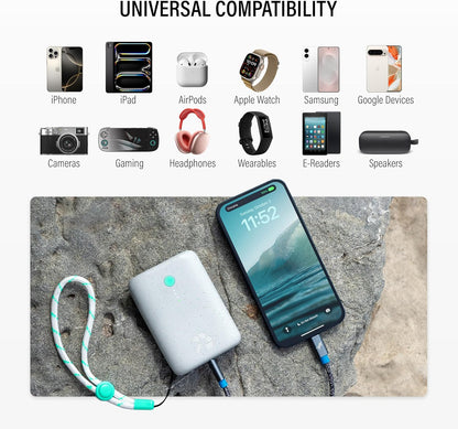 Nimble Champ Portable Charger, 10,000mAh Power Bank Fast Charging, 20W Dual USB-C Battery Pack with Cable, Travel Essential Power Bank for iPhone Laptops Galaxy Tablet Pixel iPad Macbook Kindle Airpod
