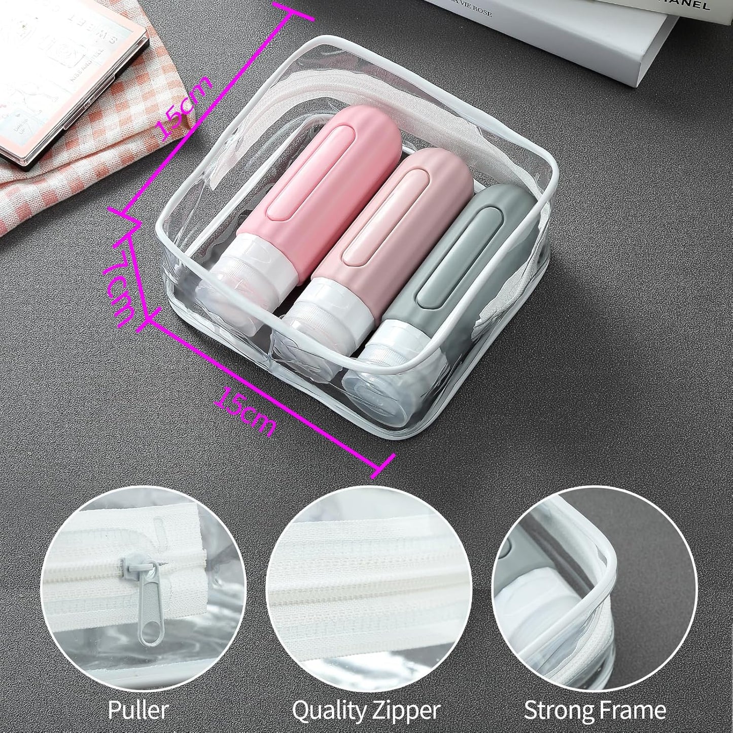 16 Pack Travel Bottles Set for Toiletries, Leakproof Travel Containers for Toiletries TSA Approved Silicone Travel Accessories Squeezable Refillable 3oz for Shampoo Conditioner Lotion