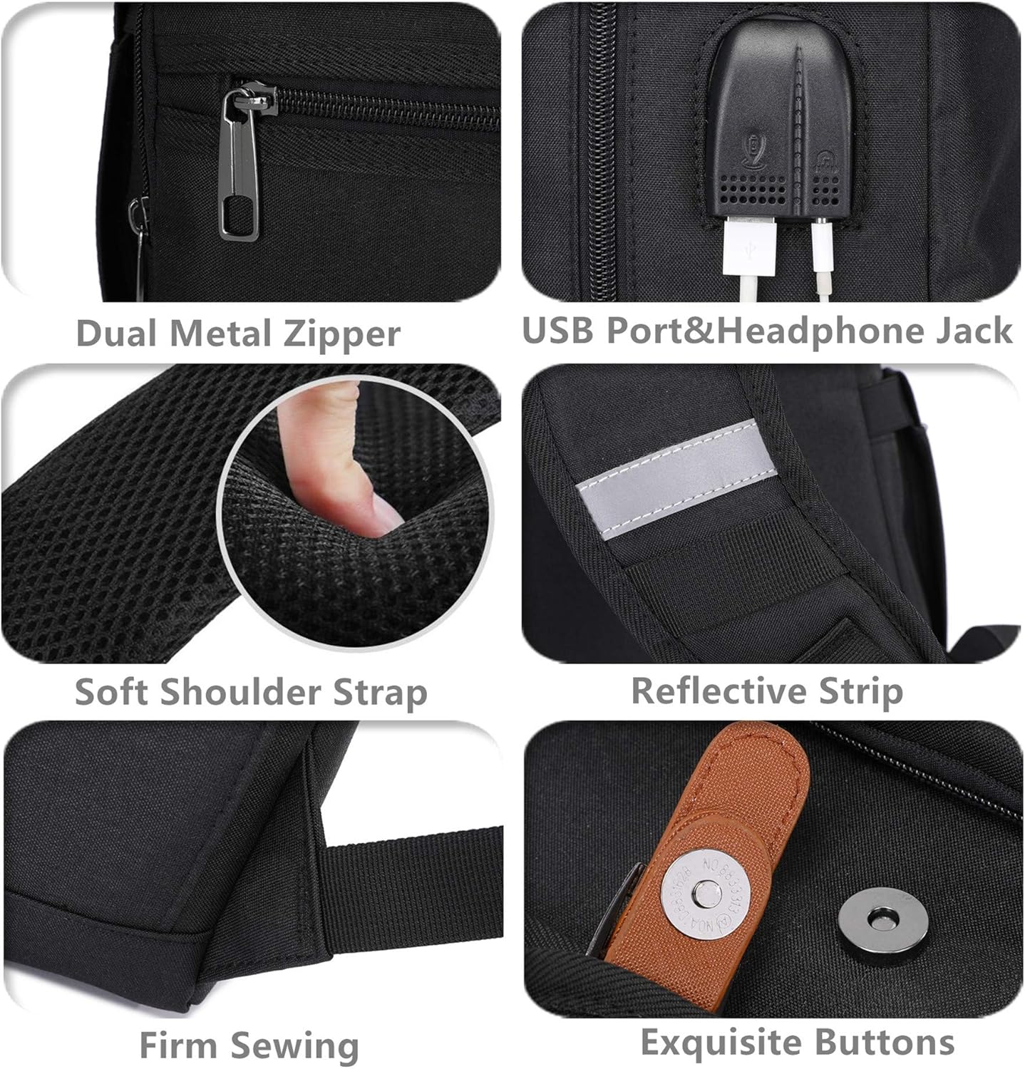 HFSX Laptop Backpack Men Women Vintage Backpack Bookbag College Backpacks Stylish Backpack Black Fits 15.6 Inch Laptop