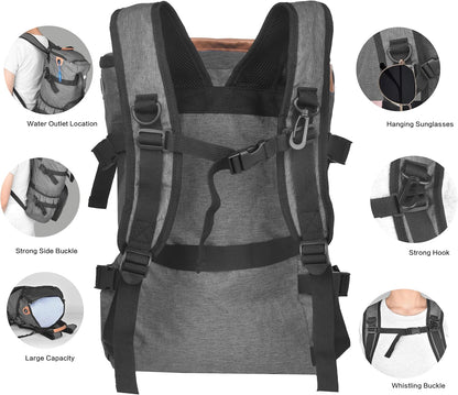 35L Foldable Waterproof Backpack For Outdoor Sports Travel Inside Wet Clothes Compartment Packable For Multiple