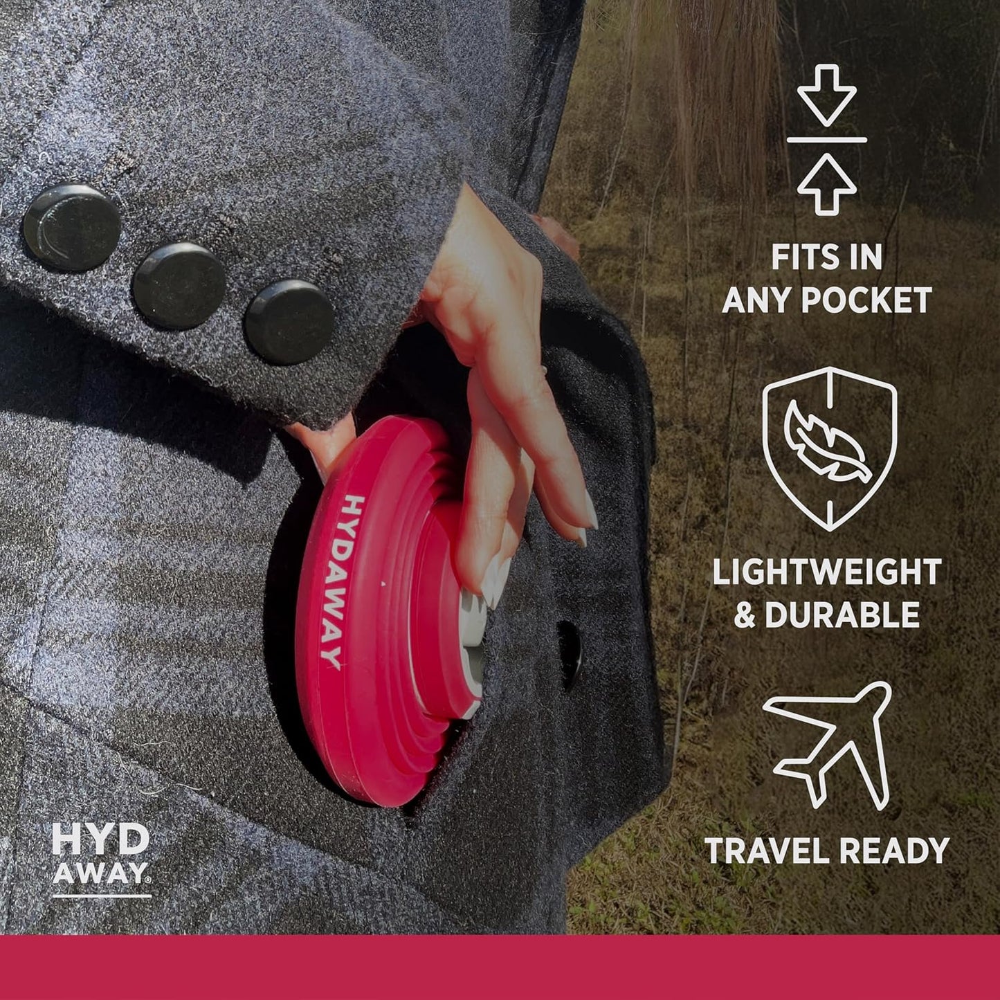 HYDAWAY 25oz Collapsible Water Bottle - BPA-Free, Leakproof, Lightweight, and Space-Saving - Perfect for Hiking, Travel, and All-Day Hydration