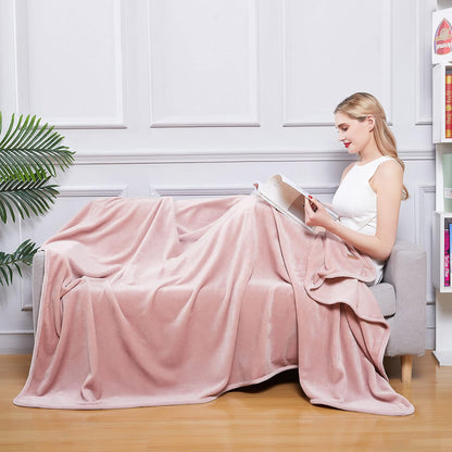 Surii Home Luxury Microfiber Flannel Blanket, Super Soft, Warm, Cozy, Fluffy, and Breathable, Perfect Throws for Bed, Couch, Sofa, for All Season Use. 350GSM Travel Size 50x60 Inches(Sepia Rose)