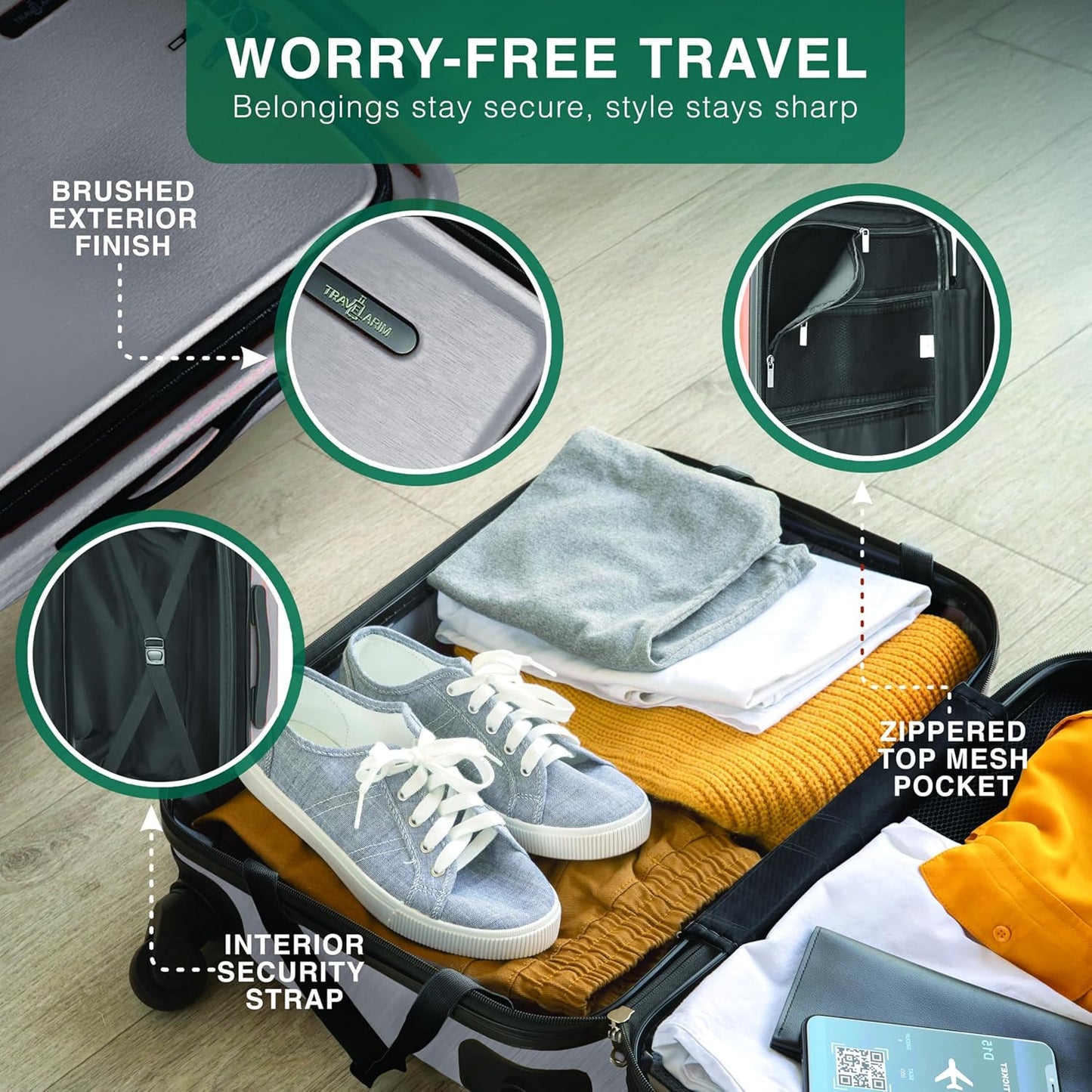 24 Inch Luggage with Spinner Wheels, Hard Shell Suitcase with TSA Locks for Luggage, Travel Large Suitcase, Expandable Hard Shell Suitcases, Grey