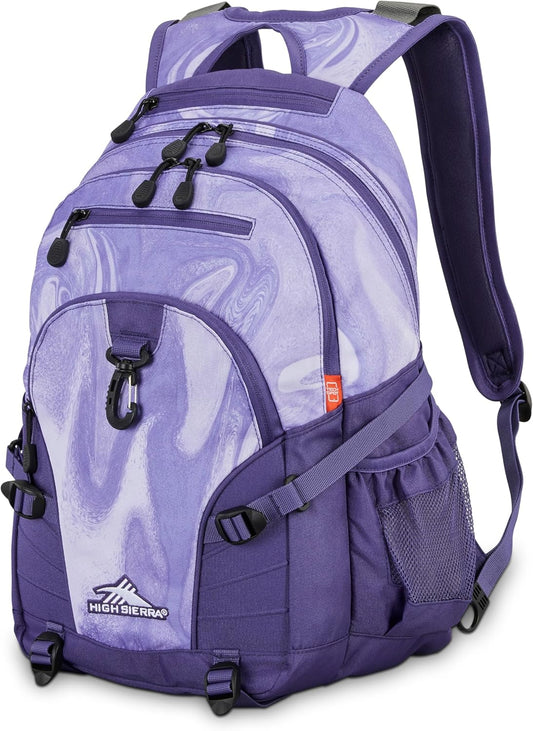 High Sierra Loop Daypack, Purple Marble Swirl, One Size