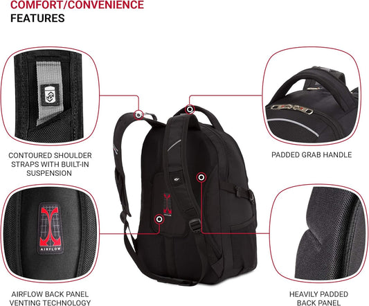 SwissGear 3258 Laptop Backpack, Black, 18.5-Inch