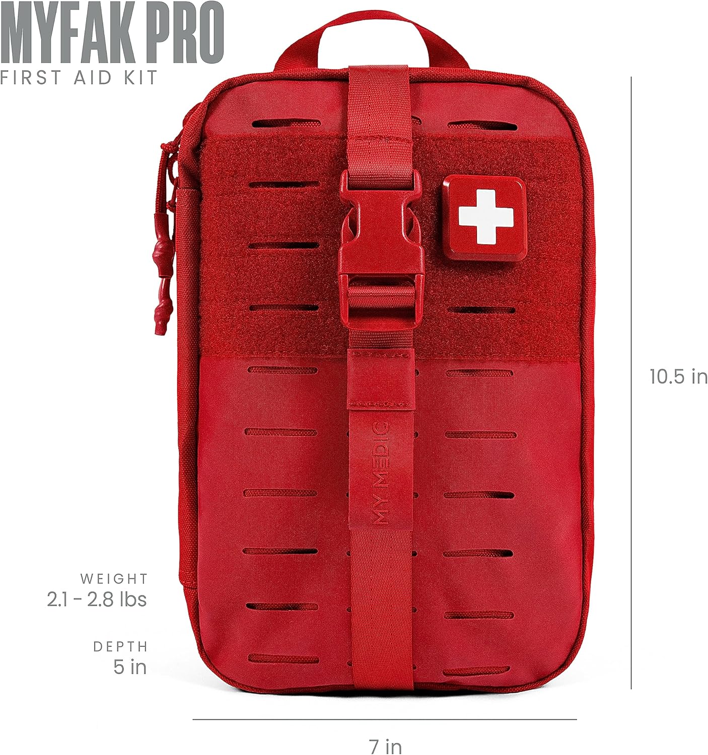 MY MEDIC MyFAK PRO Ifak First Aid Kit - 140 Life Saving Trauma and Medical Items - HSA FSA Home Medical Kit for Camping or Car - Red