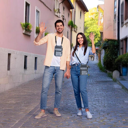 Neck Wallet – Travel Pouch and RFID Blocking Passport Holder for Women and Men, Slim Travel Wallet (Smoke Grey)