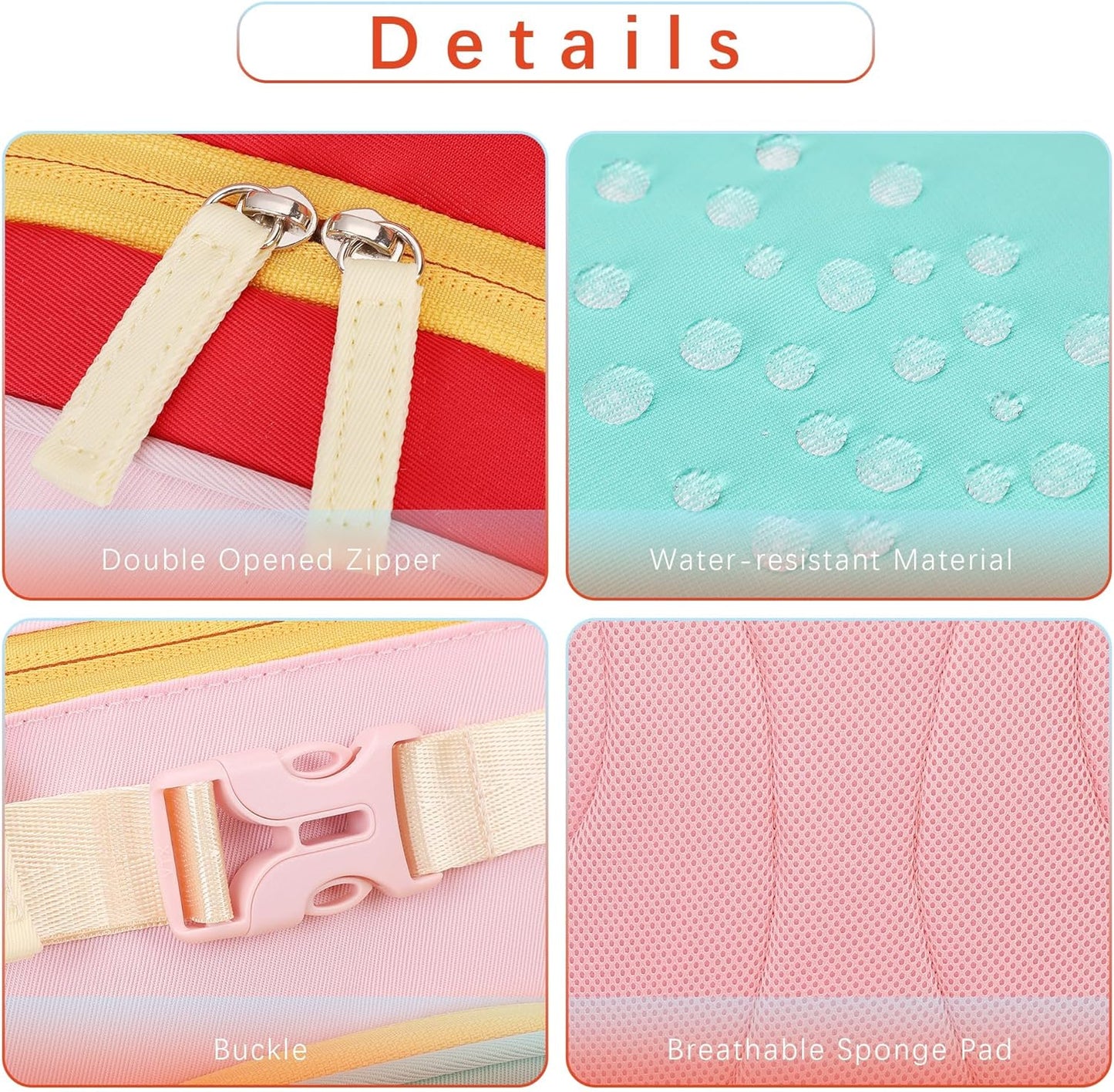 Cute Mini Toddler Backpacks for Girls 2-4 Little Kids Backpack preschool Bookbag (Aqua Pink Red)