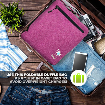 Bago Big XXL Foldable Duffel Bags for Traveling Women & Men - 140L Packable Duffle Bag for Travel with Shoe Compartment - Water Repellant, Heavy Duty, Lightweight Folding & Collapsible (SnowPink)