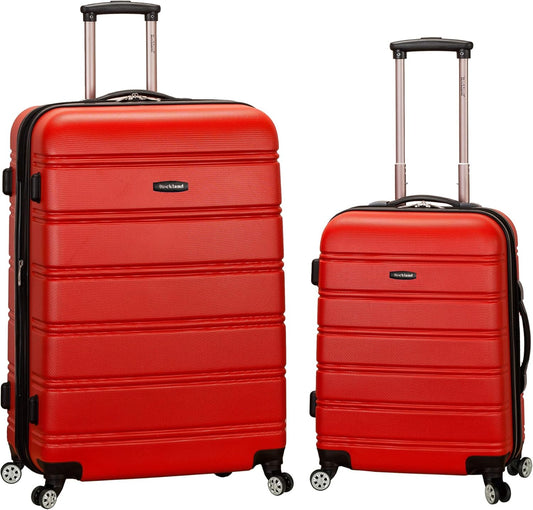 Rockland Melbourne Hardside Expandable Luggage with Spinner Wheels, RED, 2 Piece (20/28)