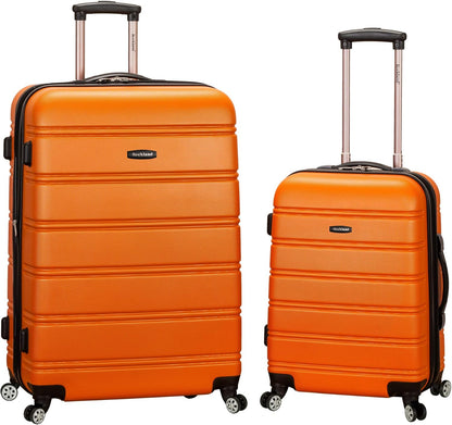 Rockland Melbourne Hardside Expandable Luggage with Spinner Wheels, Orange, 2 Piece (20/28)