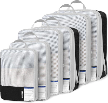 8 Set/6 Set/4 Set Compression Packing Cubes for Travel, Lightweight Vacation Travel Essentials, Travel Accessories for Suitcase Organizer Bags Set, Durable Luggage Organizer