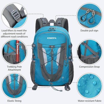Hiking Backpack 30L Lightweight Travel Daypack Small Day Pack for Men Women Outdoor Camping Backpacking, Blue