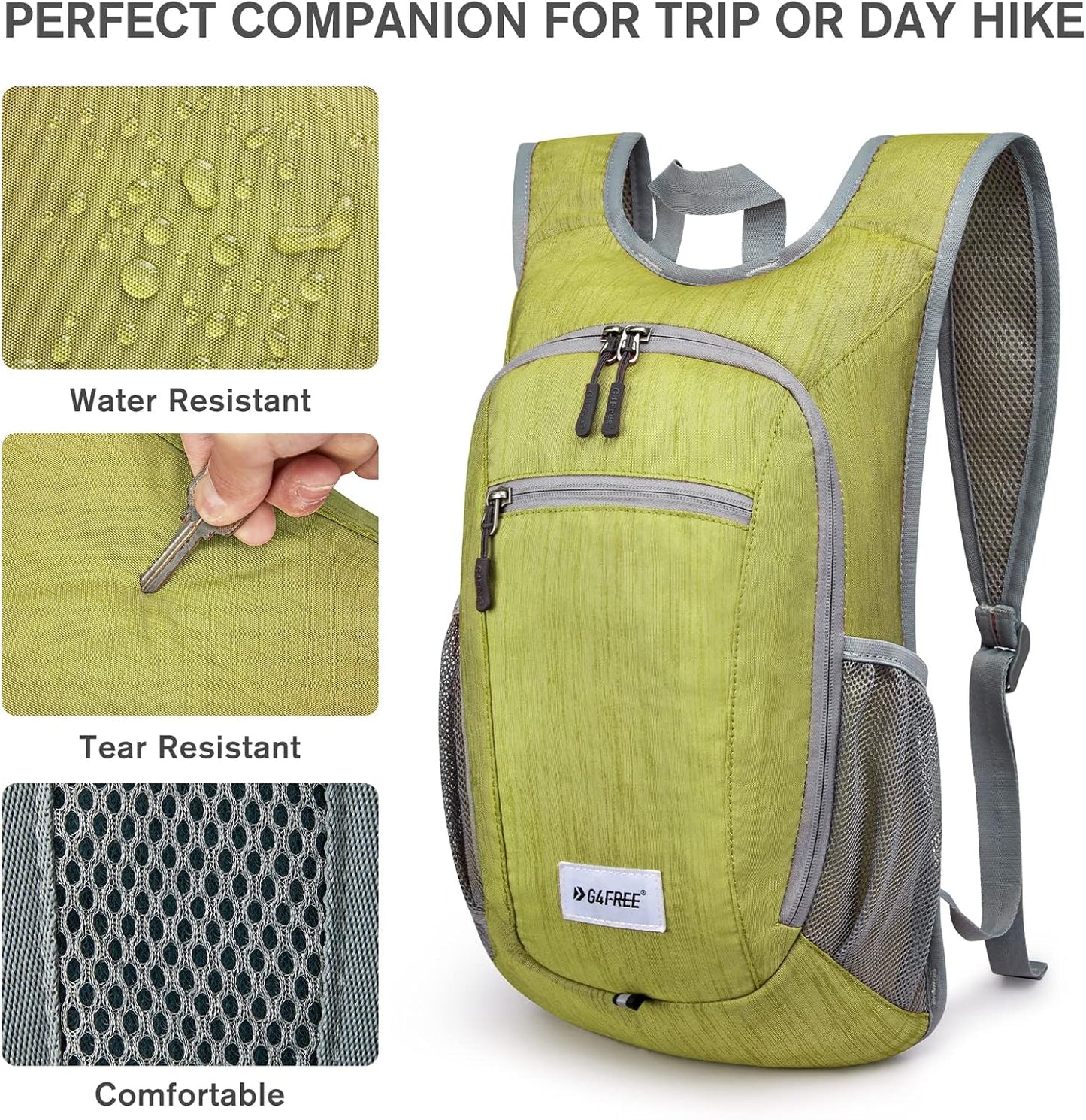 G4Free 10L/15L Hiking Backpack Lightweight Packable Hiking Daypack Small Travel Outdoor Foldable Shoulder Bag