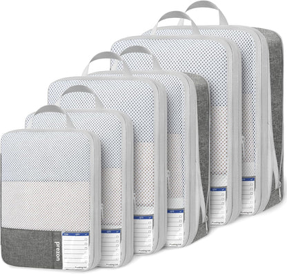 8 Set/6 Set/4 Set Compression Packing Cubes for Travel, Lightweight Vacation Travel Essentials, Travel Accessories for Suitcase Organizer Bags Set, Durable Luggage Organizer