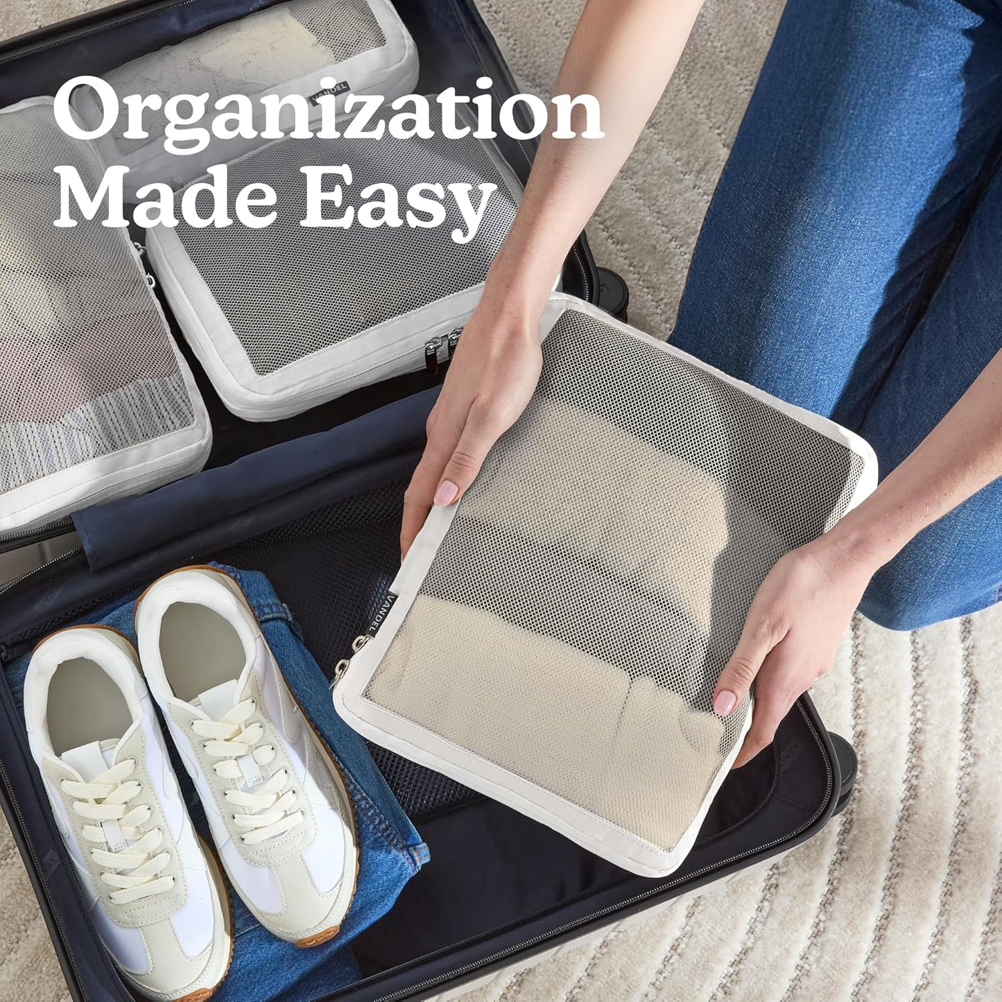 Vandel Space-Saving Compression Packing Cubes for Women, Men, Compressible Carry On Suit Case Organizer Luggage Packing Cubes for Travel Organizer Bags for Luggage and Backpacks, Suitcase Cube